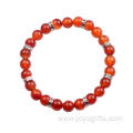 Natural Gemstone ​Carnelian 8MM 24 Round Beads Bracelet for Reiki Healing